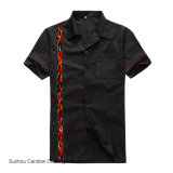 Men's Clothing Stores New Arrived Cotton Flame Panel Rockabilly Vintage Club Shirts