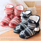 Women Knitted Socks Snow Boot Knit Winter Snowflake Boots Shoes