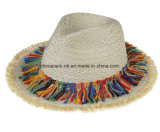 Wide Brim Woven Paper Straw Hats Fedora Sun Hat