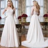 Luxury Sweetheart Chiffon Highly Beaded A-Line Wedding Dresses with Tight Bodice
