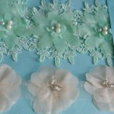 Lovely Flower with Pearl Embroidery Lace Trim