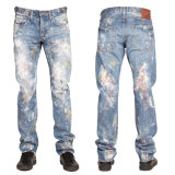 Wholesale New Fashion Men's Pigment Dyed Denim Jeans