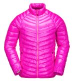 Pink Down Jacket with Baffle for Woman