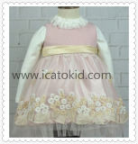 Winter Casual Fashion Little Pink Lace Dress for Baby Girls