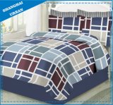 Colorblock Plaid Printed Polyester Patchwork Quilt