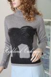 Ladies Turtle Neck Pullover with Printing Cprp1106L