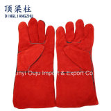 14 Inch Red Hand Safety Protection Leather Welding Gloves