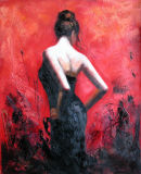 Famous Artist's Oil   Paintings Red Skirt Dancing Lady by Fabian Perez