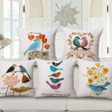 Love Birds and Flowers Digital Printed Cushion Cover for Sofa (35C0268)