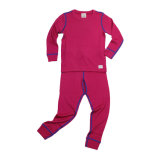 100% Merino Wool Children's Red Thermal Underwear for Winter