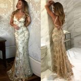 Spaghetti Prom Party Celebrity Dresses Eliesaab Hand Beading Evening Dress Es10