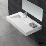 White Acrylic Stone Wall Hung Wash Basin for Bathroom