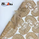 Trade Assurance Customized Logo Printed Lace Fabric with Rhinestone