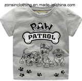 Boys' Summer Gray Short Sleeve T-Shirt with Dog Printed Children Clothes