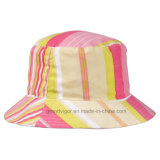 Stripe Cotton Twill Bucket Hat for Ladies