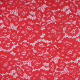 Red Flower Allover Cotton Fabric Voile Lace Garment Fabric