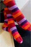 Stripes Warm Winter Tabi Sock 2-Toe Dress Sock