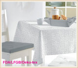 White PEVA Printed Tablecloth with Nonwoven 2 Layers