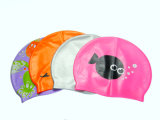 Colorful Adult Logo Printed Highly Elastic & Super Stretch Silicone Swimming Caps