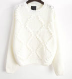 Women Fashion Knitted V Neck Long Sleeve Sweater Clothes (16-324)