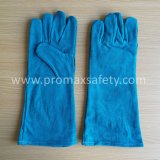 Light Blue Cow Split Leather Work Welder Gloves