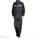 Adult Non-Disposal Polyester Nylon Raincoat with Reflective Strips