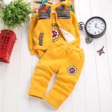 Ks1133 Good Quality Winter Fleece 100% Cotton Boy's Clothing Set Kids Suit Clothes Set (Jacket+tshirt+pants) for Wholesale