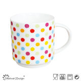 8oz Porcelain Mug with Dots Decal Design
