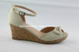 Ankle Strap Peep Toe Wedge Design Lady Shoes Fashion Sandal