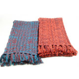 Unisex Winter Warm Wool Acrylic Cable Stitches Fringes Heavy Knitted Scarf (SK173)