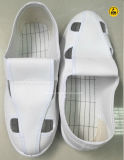 PVC PU Spu Sole Cleanroom ESD Antistatic Canvas, PU Leather Four-Hole Shoes