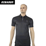 2017 Newest Plain Black Cotton Golf Polo Shirt Wholesale (P009)