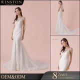 2017 Hot Sexy White Sequin Lace Applique Mermaid Wedding Dress