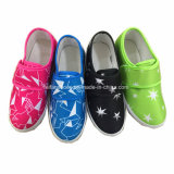 Children Casual Sneaker Footwear Magic Tape Canvas Shoes (ZL1216-2)