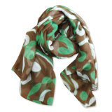 Lady Fashion Polyester Printed Voile Scarf (YKY4132)