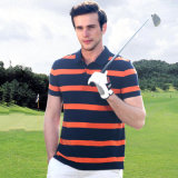 Cotton Polo Shirt Dry Fit Men's Stripe Golf Polo Shirt