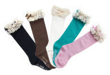 Children Kneehigh Cotton Stocking Socks with Lace (KA004)