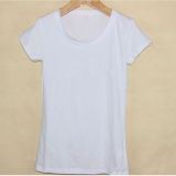 Custom Wholesale Promotional White Printing Lady T-Shirt (OEM)