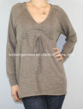 Women Fashion Sales V Neck Long Sleeve Sweater Clothing (12AW-296)