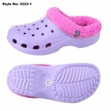 2017 Fashion Design EVA Injection Clog Womens Outdoor Slippers with Fur