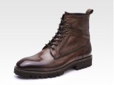 Brown Lace up Ankle Boots Casual Flat Mens Boots
