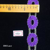 4cm Double Line Simple Purple Daisy Flower Lace Fringe for Girl Dress Hme862