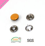 Round Brass Pearl Cap Prong Snap Button