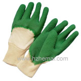 Cotton Liner Latex Half Dipped Safety Working Gloves