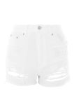 2017 New Fashion Ripped White Cotton Denim Shorts Wholesale