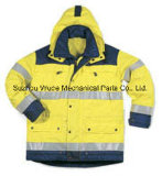 100% Polyester Oxford PVC/PU Non-Breathable/PU Breathable Coat Raincoat Work Wear Reflective Cloth