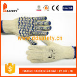 Ddsafety 2017 Natural Cotton Polyester Gloves Blue Water Wave PVC