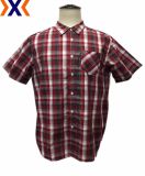 Yarn Dyed Plaid Fabric Men's Shirt-Short Sleeve