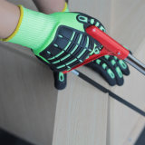Nmsafety Sandy Nitrile Coated Hi-Viz Yellow TPR Impact Resistant Glove