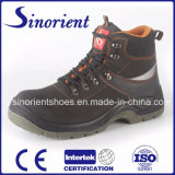 Black Leather Safety Shoes Men Work Boot Snn411